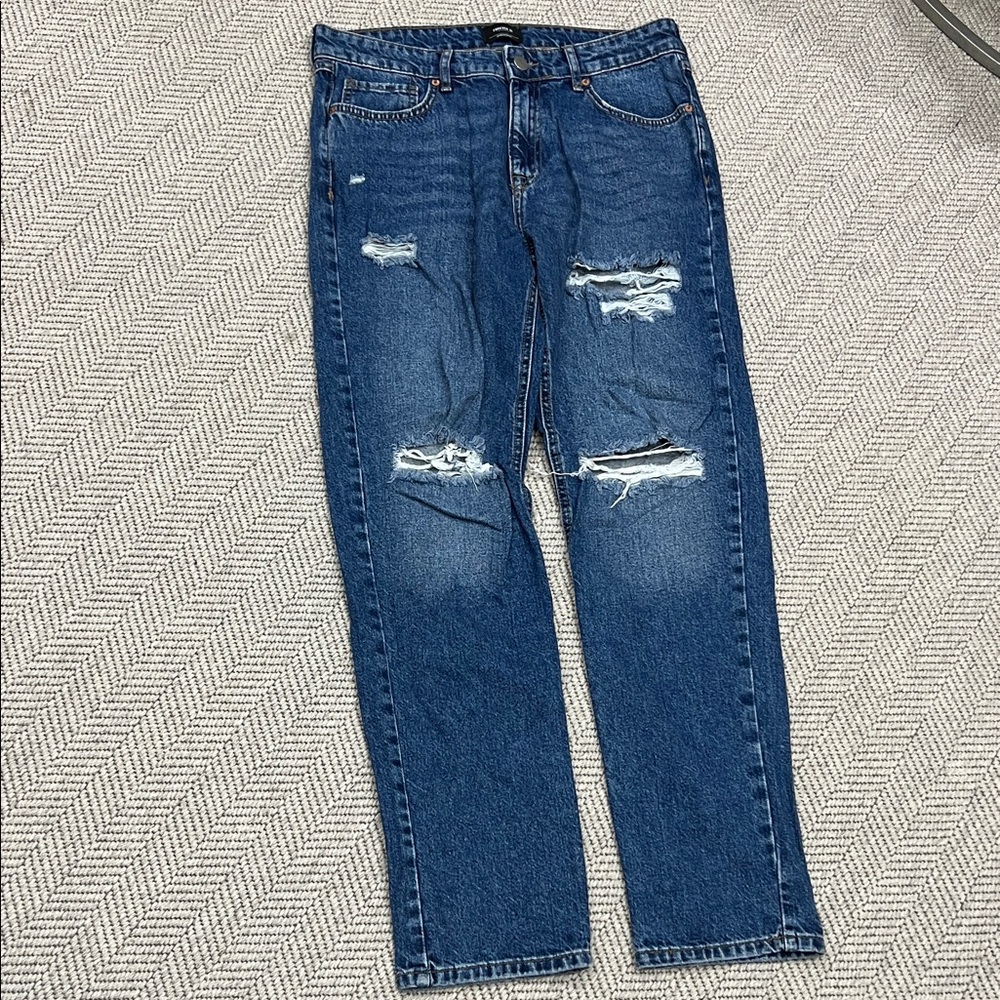 Forever 21 Classic Blue Ripped Jeans